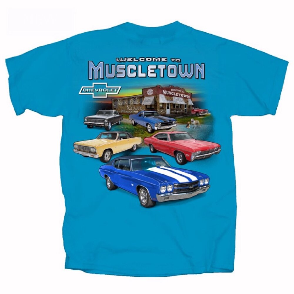 Chevy Chevrolet Welcome to Muscletown Short Sleeve T-Shirt - NEW Fast Ship